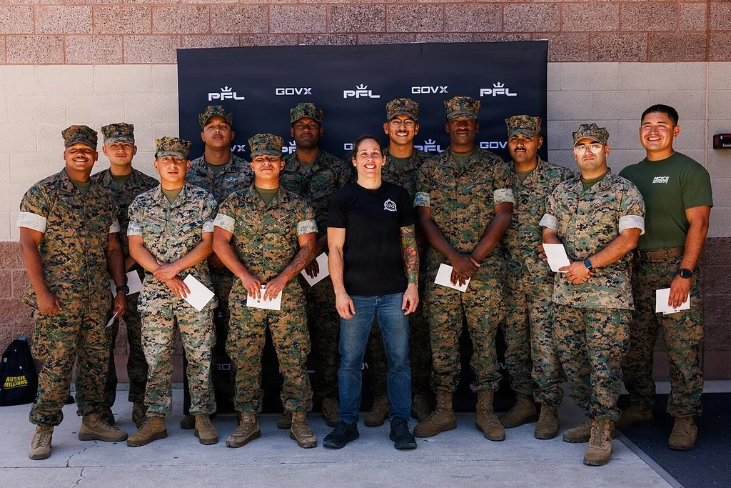 Liz Carmouche during a visit to Camp Pendleton