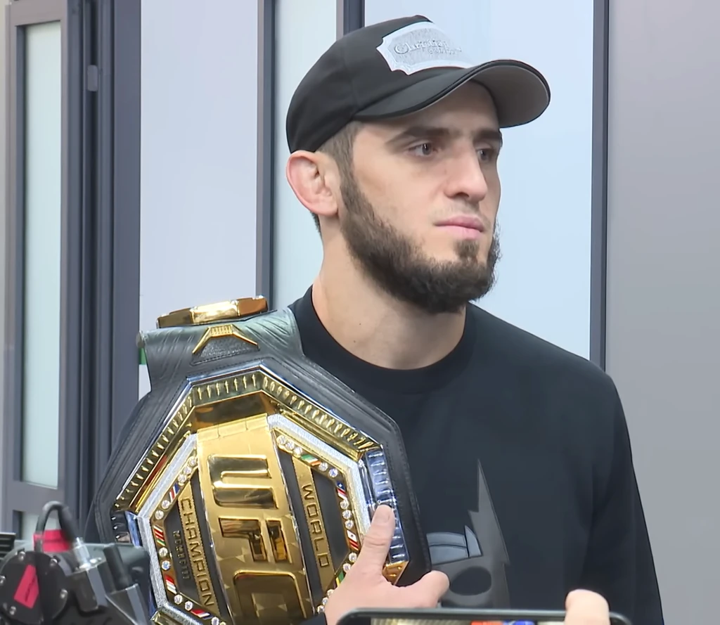 Islam Makhachev with the UFC championship belt